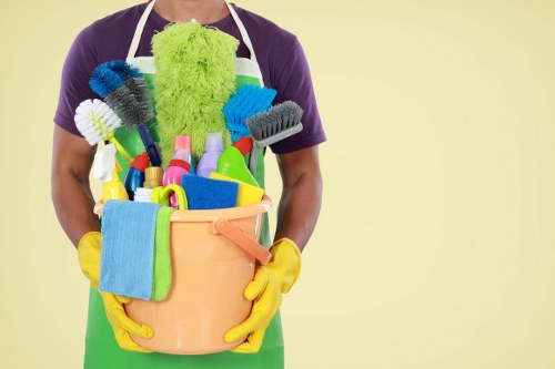 Professional house cleaning in a living room