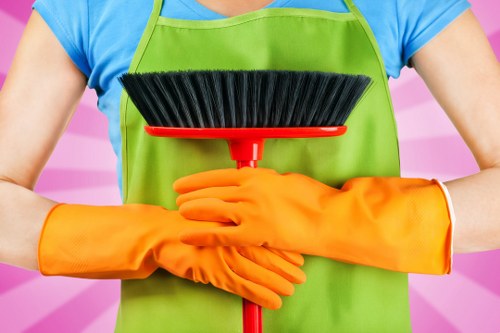 Eco-friendly commercial cleaning in a modern workplace environment